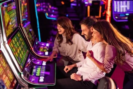 Slot game bonus round screen with jackpot symbols